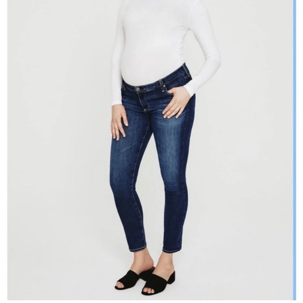 AG Adriano Goldschmied Maternity Prima Cigarette Leg Dark Wash Jeans Size 26